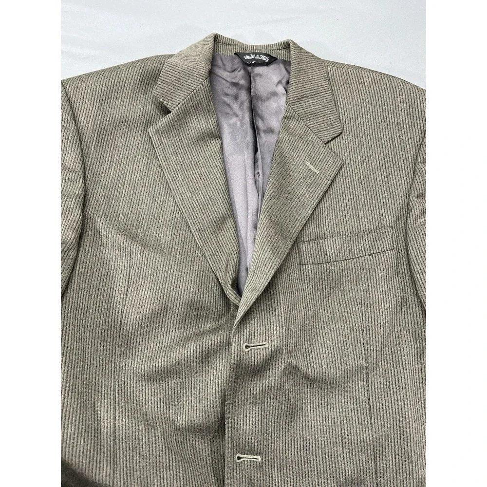 Giorgio Valentini 100% Wool Blazer Made In Italy Size 40R Light Gray‎